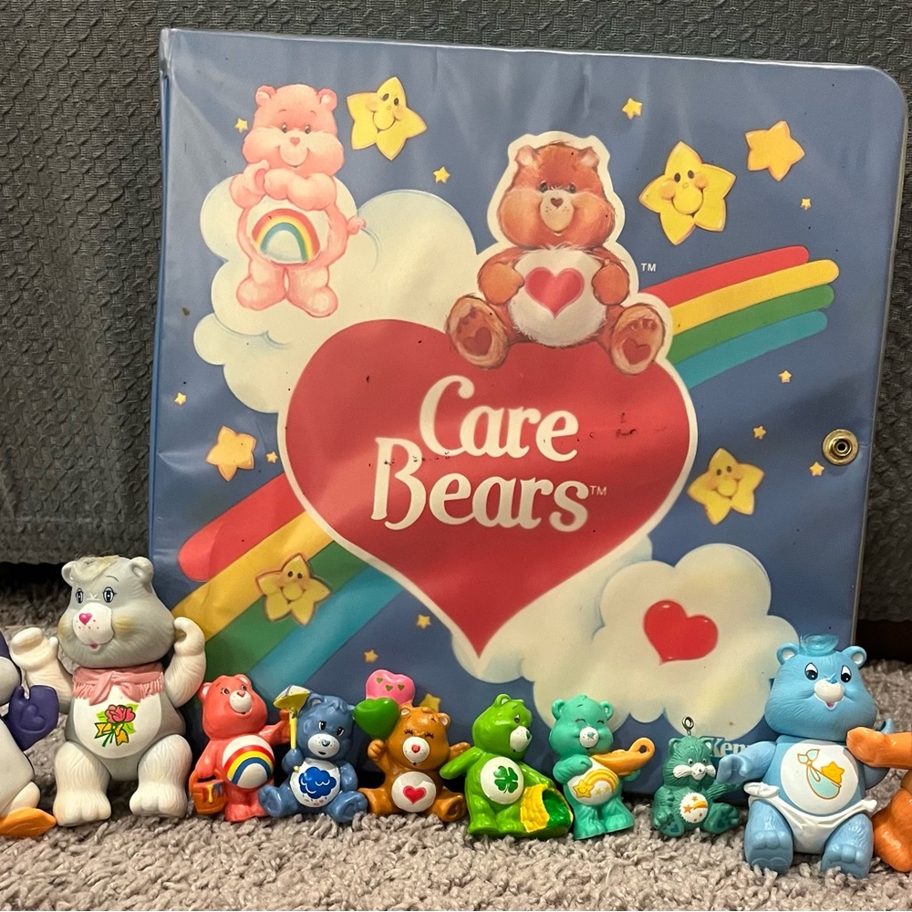 1980's American Greetings Corporation Care Bears Action Figure Set with Case